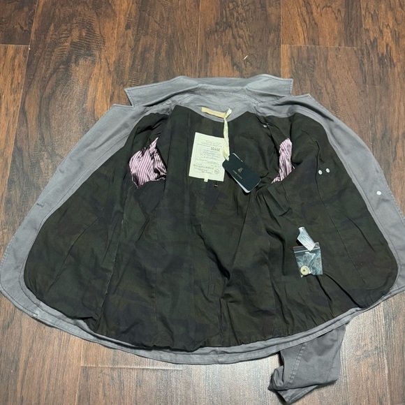 Home Store Mandarin & Mint Women's Gray utility military influence Jacket Medium - Picture 14 of 16